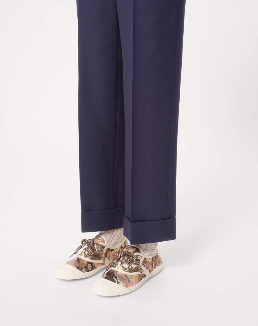 Valentino Handbags Sneaker Bay By Bay In Tessuto Jacquard Apres L'hiver per Donna in Avorio | Valentino IT