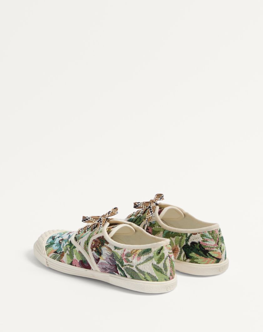 Valentino Handbags Sneaker Bay By Bay In Tessuto Voyage Imaginaire Per Uomo In Multicolor/avorio | Valentino IT