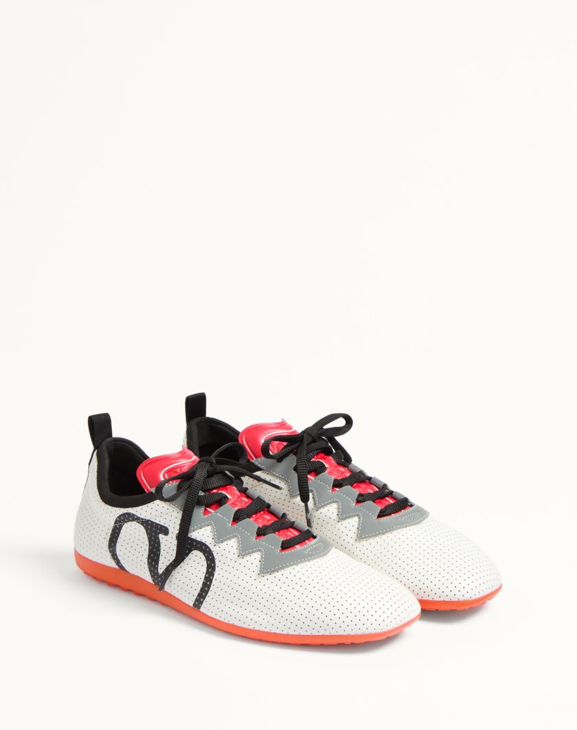 Valentino Handbags Sneaker Chromathon In Nappa Traforata Per Uomo In Nero/grigio/bianco Ottico | Valentino IT