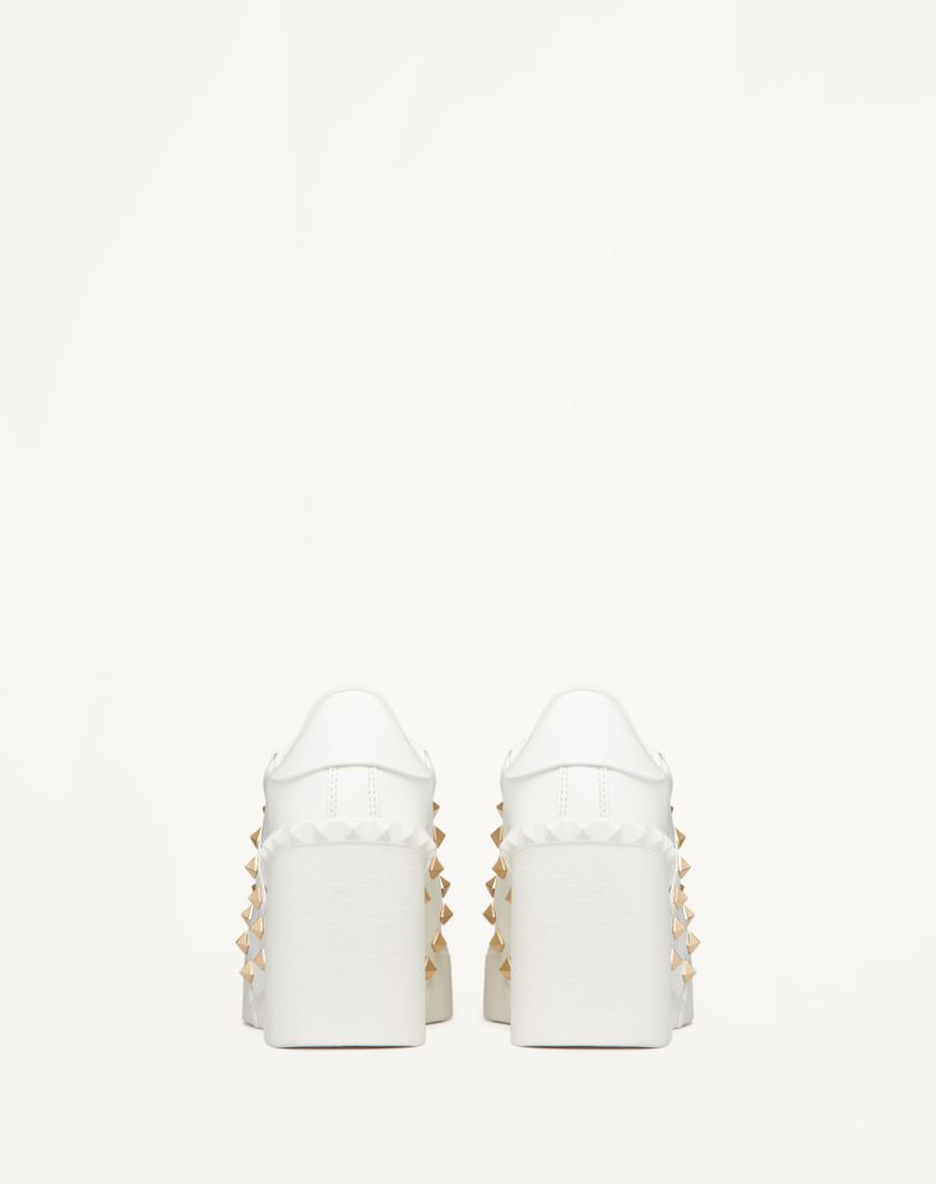 Valentino Handbags Sneaker Con Zeppa Open Disco In Vitello 85mm Per Donna In Bianco | Valentino IT