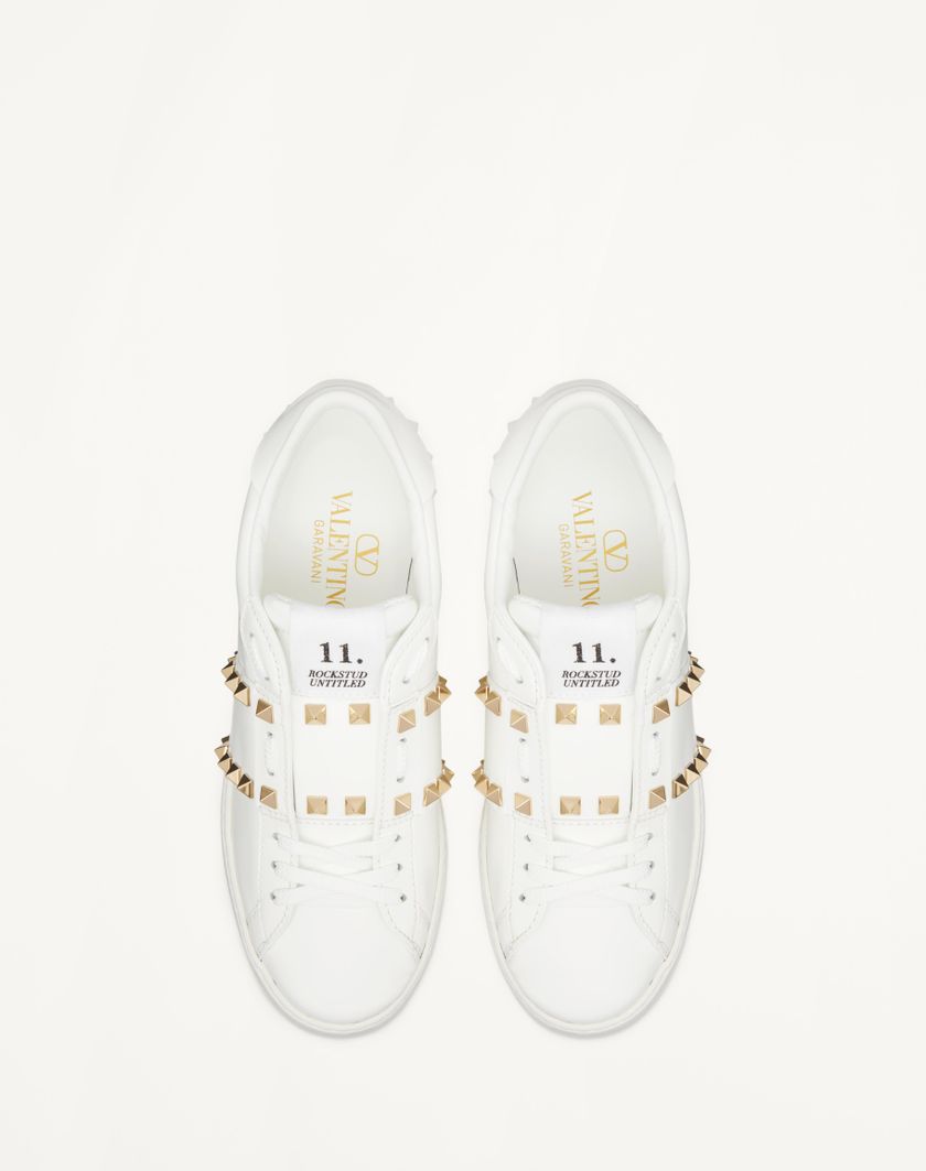 Valentino Handbags Sneaker Con Zeppa Open Disco In Vitello 85mm Per Donna In Bianco | Valentino IT