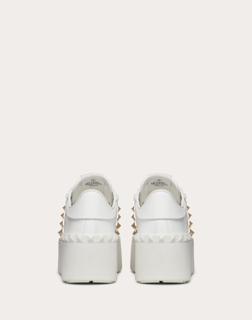 Valentino Handbags Sneaker Flatform Rockstud Untitled In Vitello Per Donna In Bianco | Valentino IT