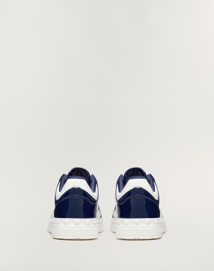 Valentino Handbags Sneaker Low Top Freedots In Vernice Per Uomo In Blu/bianco | Valentino IT