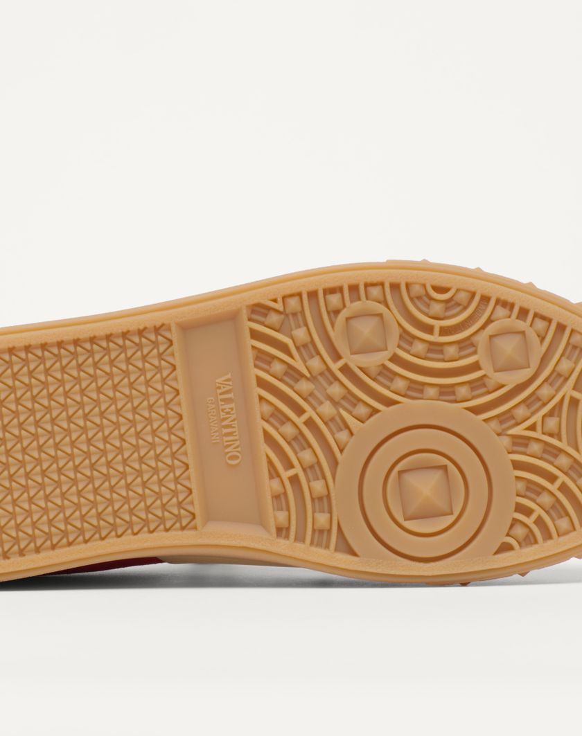 Valentino Handbags Sneaker Low Top Upvillage In Crosta E Vitello Nappato Per Uomo In Grigio/corallo/nero | Valentino IT