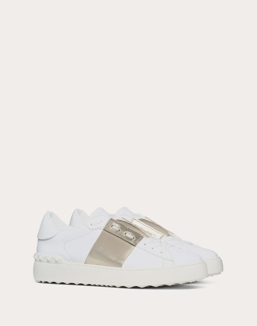 Valentino Handbags Sneaker Open Con Banda Metallizzata Per Donna In Bianco/platino | Valentino IT