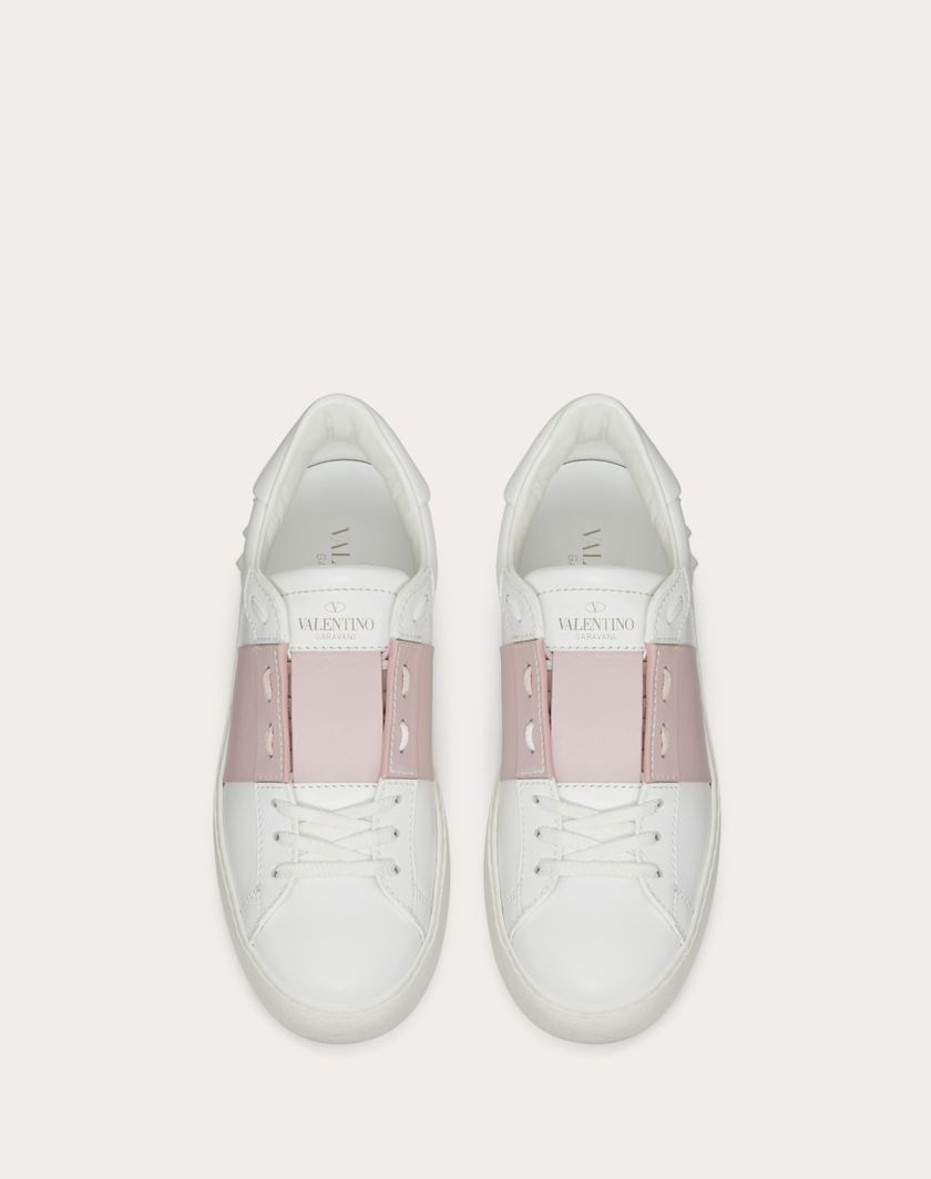 Valentino Handbags Sneaker Open In Vitello Per Donna In Bianco/water Rose | Valentino IT