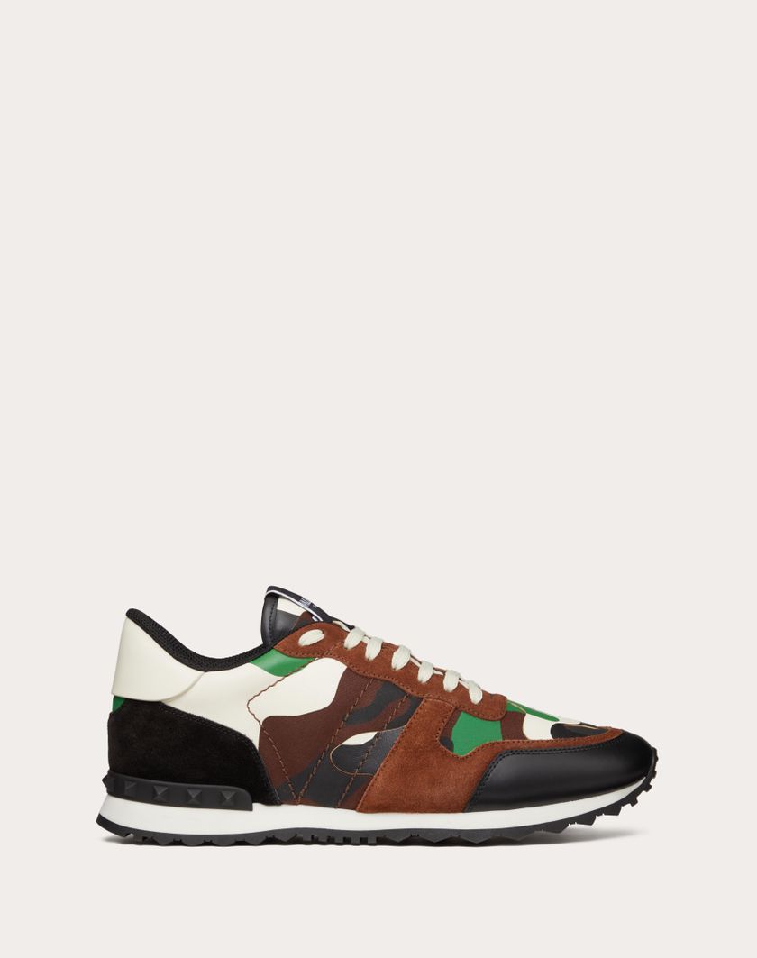 Valentino Handbags Sneaker Rockrunner Camouflage per Uomo in Verde Militare/brushwood/nero/verde | Valentino IT