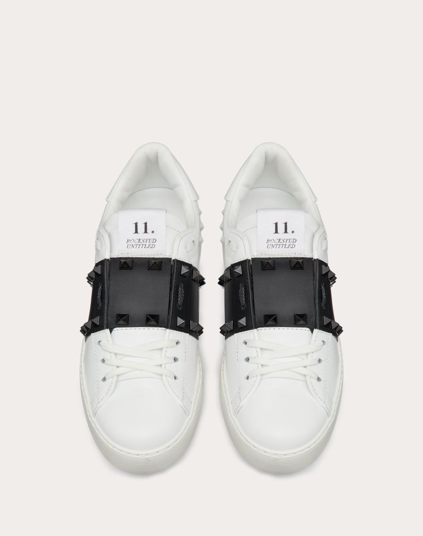Valentino Handbags Sneaker Rockstud Untitled In Vitello Con Borchie In Tono Per Donna In Bianco/ Nero | Valentino IT
