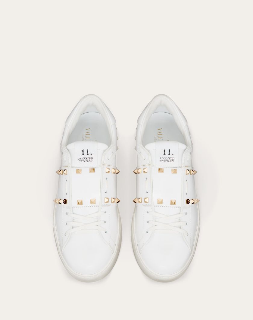 Valentino Handbags Sneaker Rockstud Untitled In Vitello Per Uomo In Bianco | Valentino IT