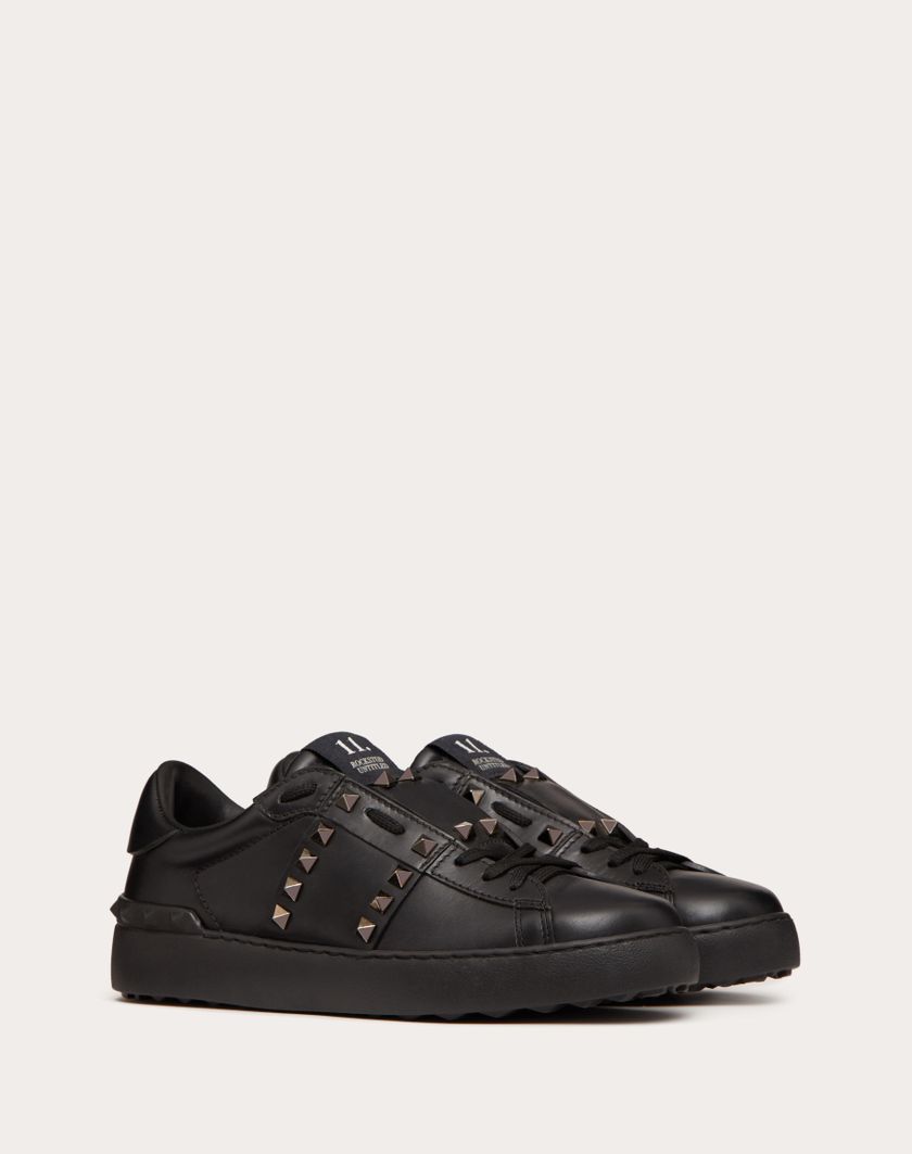 Valentino Handbags Sneaker Rockstud Untitled Noir In Vitello Per Donna In Nero | Valentino IT