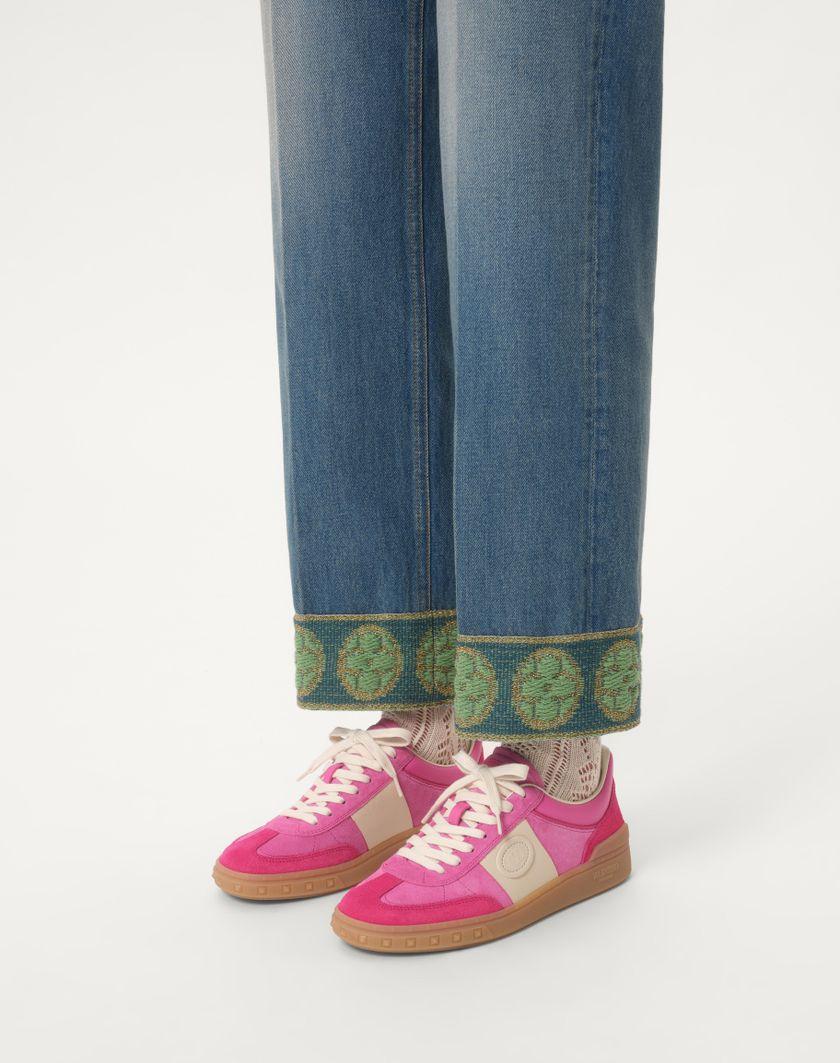 Valentino Handbags Sneaker Upvillage In Crosta Per Donna In Cyclamin Pink/hot Pink/glace | Valentino IT