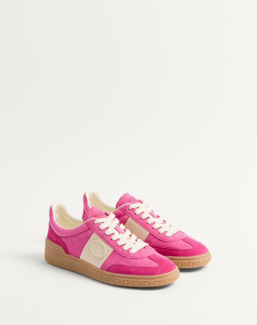 Valentino Handbags Sneaker Upvillage In Crosta Per Donna In Sweet Pink/verde/glace | Valentino IT