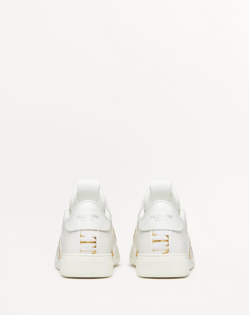Valentino Handbags Sneaker Vl7n In Vitello E Nastri Per Donna In Bianco/antique Brass | Valentino IT