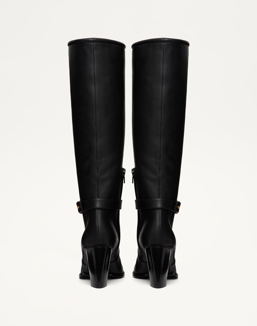 Valentino Handbags Stivale Vlogo Signature In Vitello 75mm Per Donna In Nero | Valentino IT