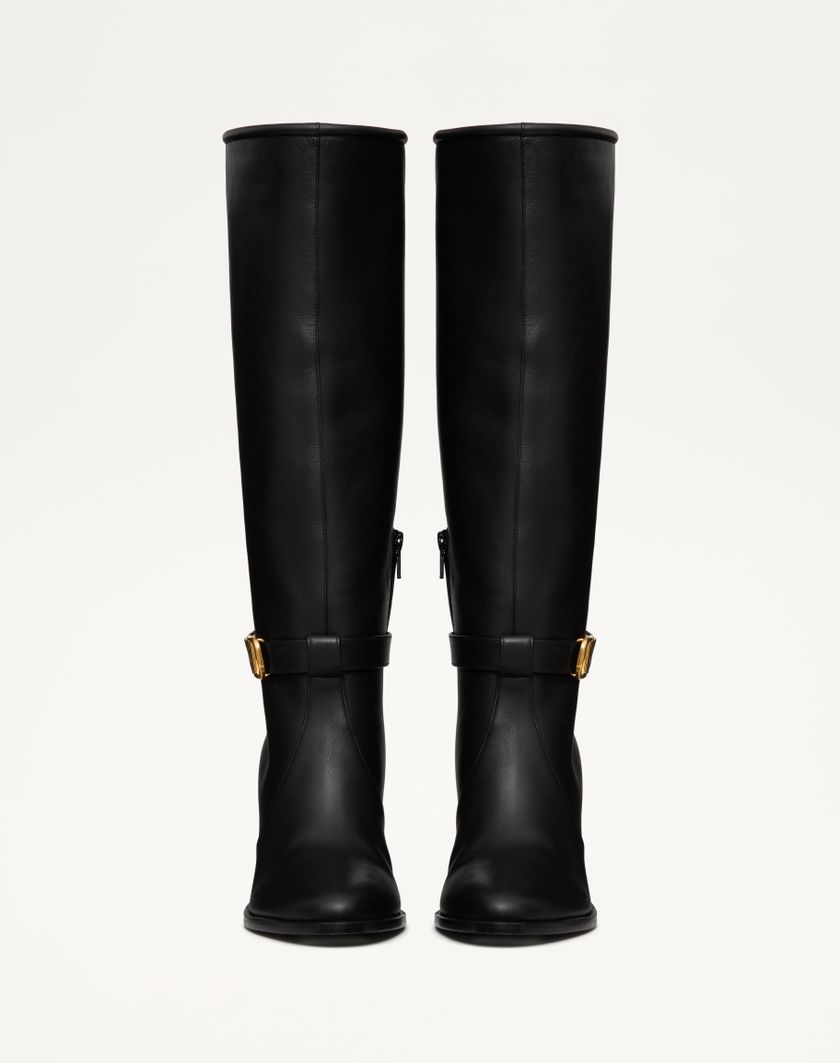 Valentino Handbags Stivale Vlogo Signature In Vitello 75mm Per Donna In Nero | Valentino IT