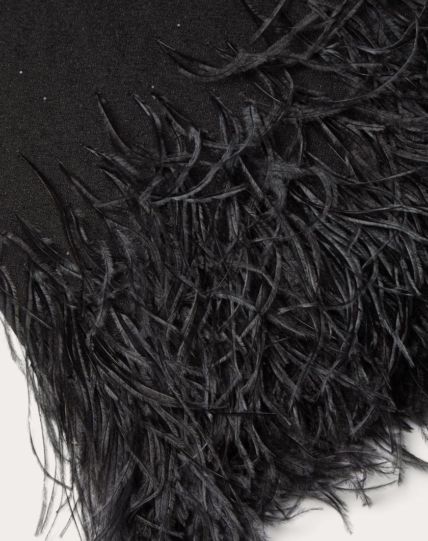 Valentino Handbags Stola Valentino Con Micropaillettes E Piume Per Donna In Nero | Valentino IT