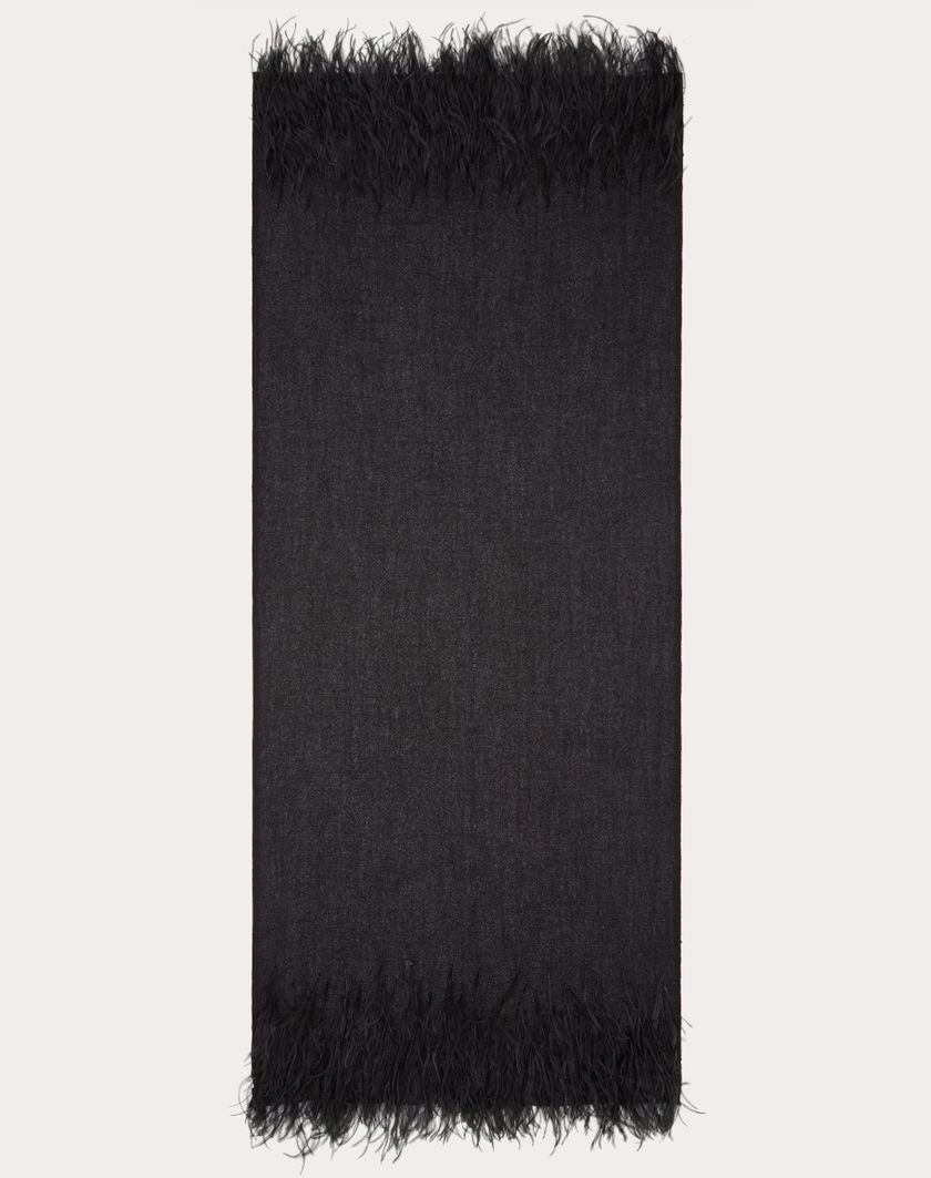 Valentino Handbags Stola Valentino Con Micropaillettes E Piume Per Donna In Nero | Valentino IT