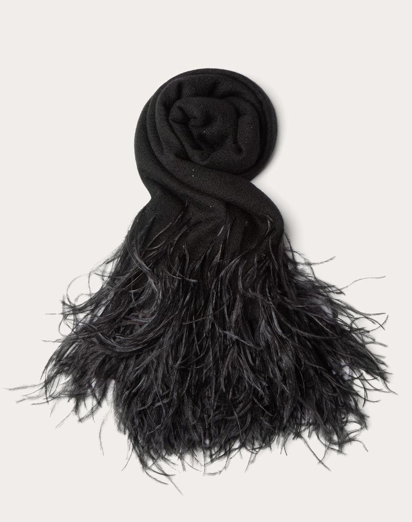 Valentino Handbags Stola Valentino Con Micropaillettes E Piume per Donna in Nero | Valentino IT