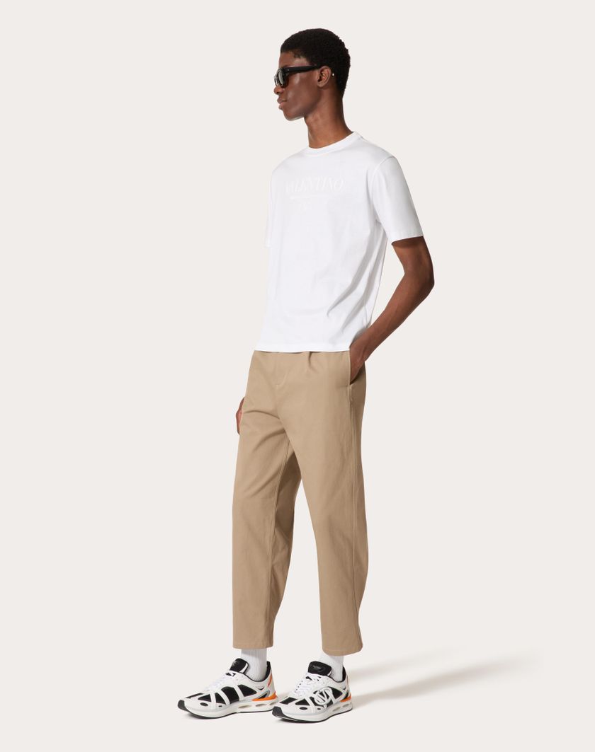 Valentino Handbags T-shirt Girocollo In Cotone Con Stampa Valentino Per Uomo In Bianco | Valentino IT