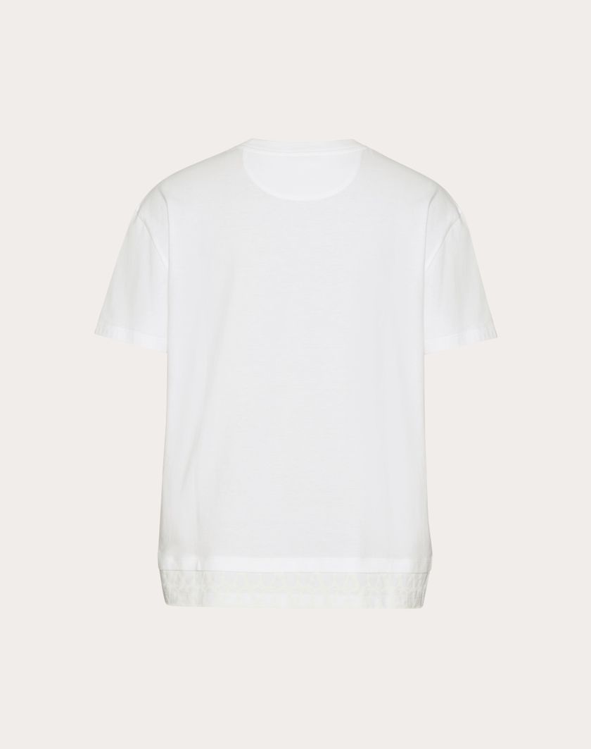 Valentino Handbags T-shirt In Cotone Con Dettaglio Toile Iconographe Per Uomo In Bianco | Valentino IT