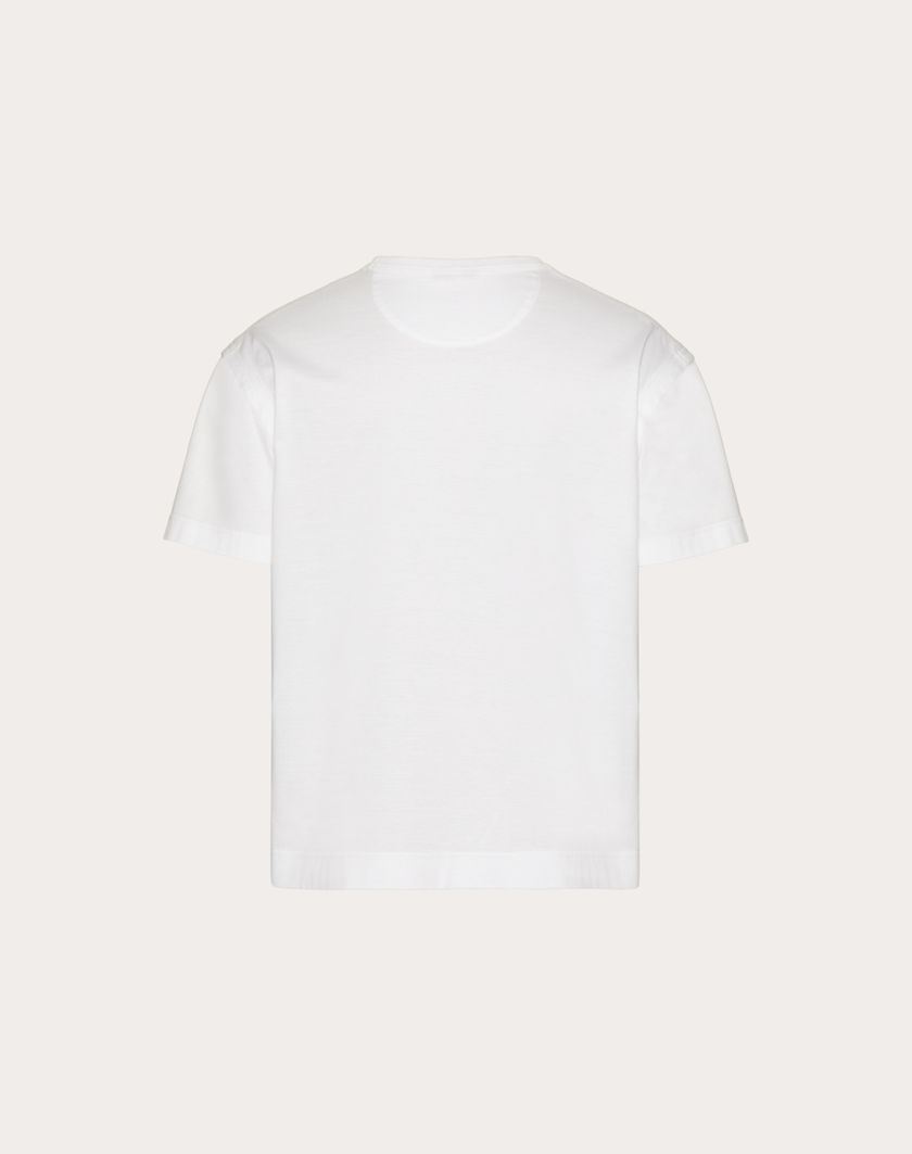 Valentino Handbags T-shirt In Cotone Con Etichetta Sartoriale Maison Valentino Per Uomo In Bianco | Valentino IT