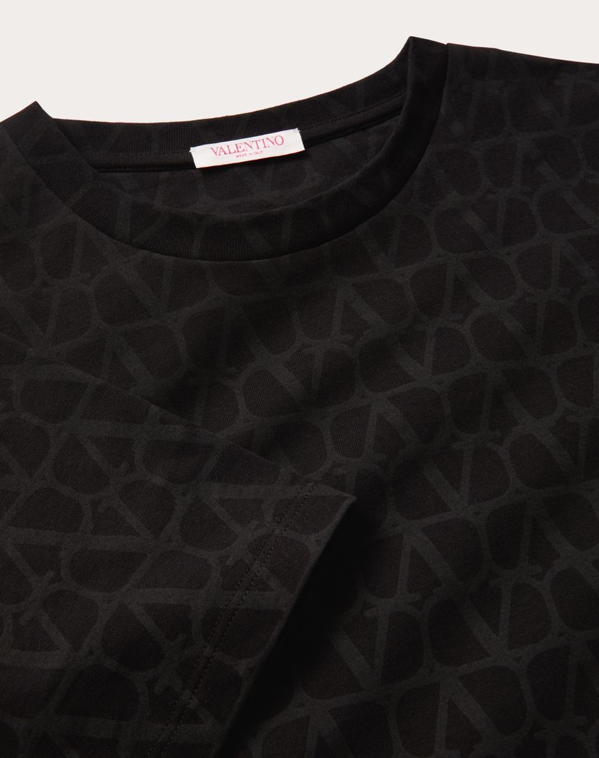 Valentino Handbags T-shirt In Cotone Con Stampa Toile Iconographe Per Uomo In Navy | Valentino IT