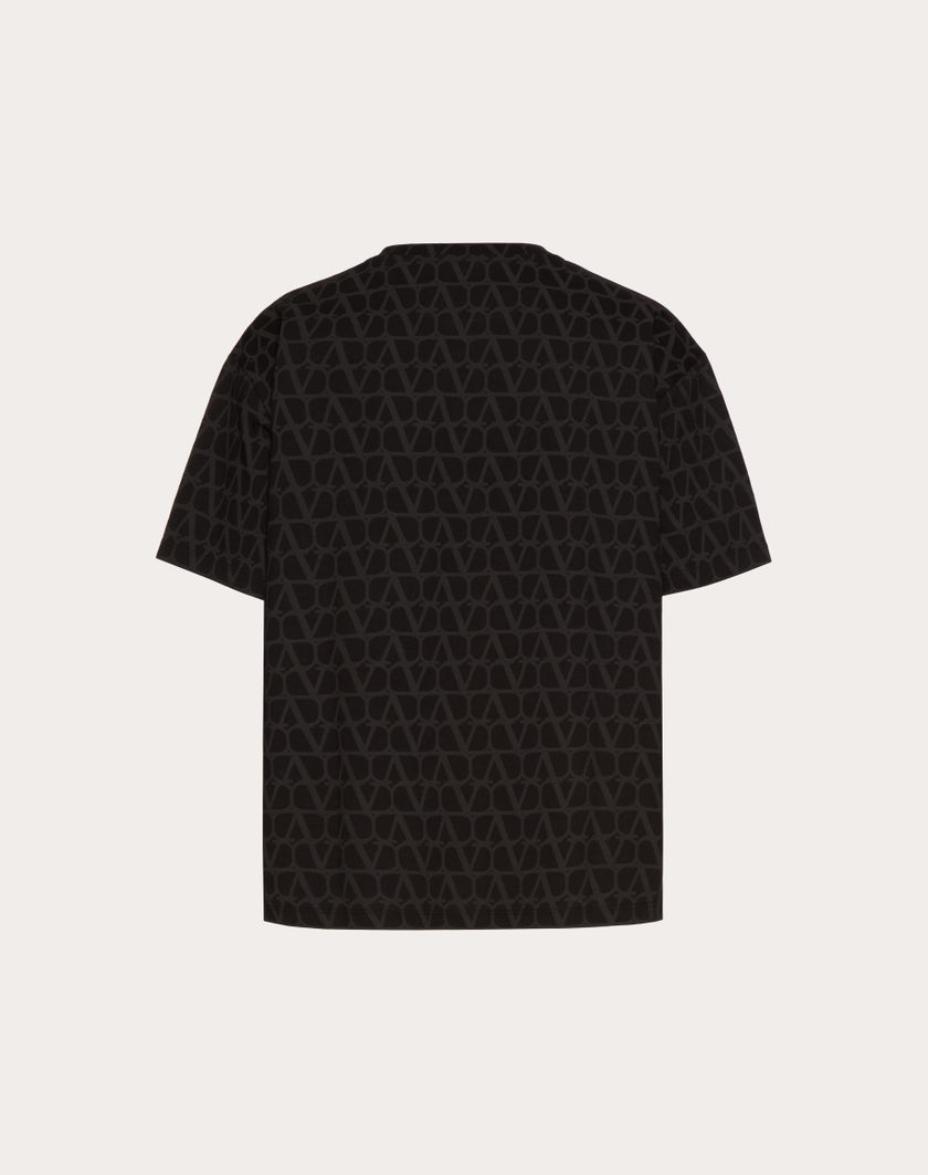Valentino Handbags T-shirt In Cotone Con Stampa Toile Iconographe Per Uomo In Nero | Valentino IT