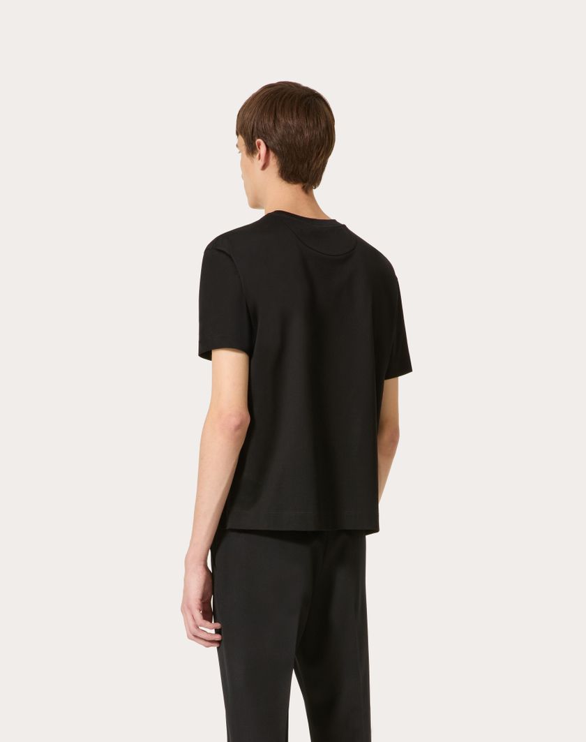 Valentino Handbags T-shirt In Cotone Con Stampa Valentino Per Uomo In Nero | Valentino IT