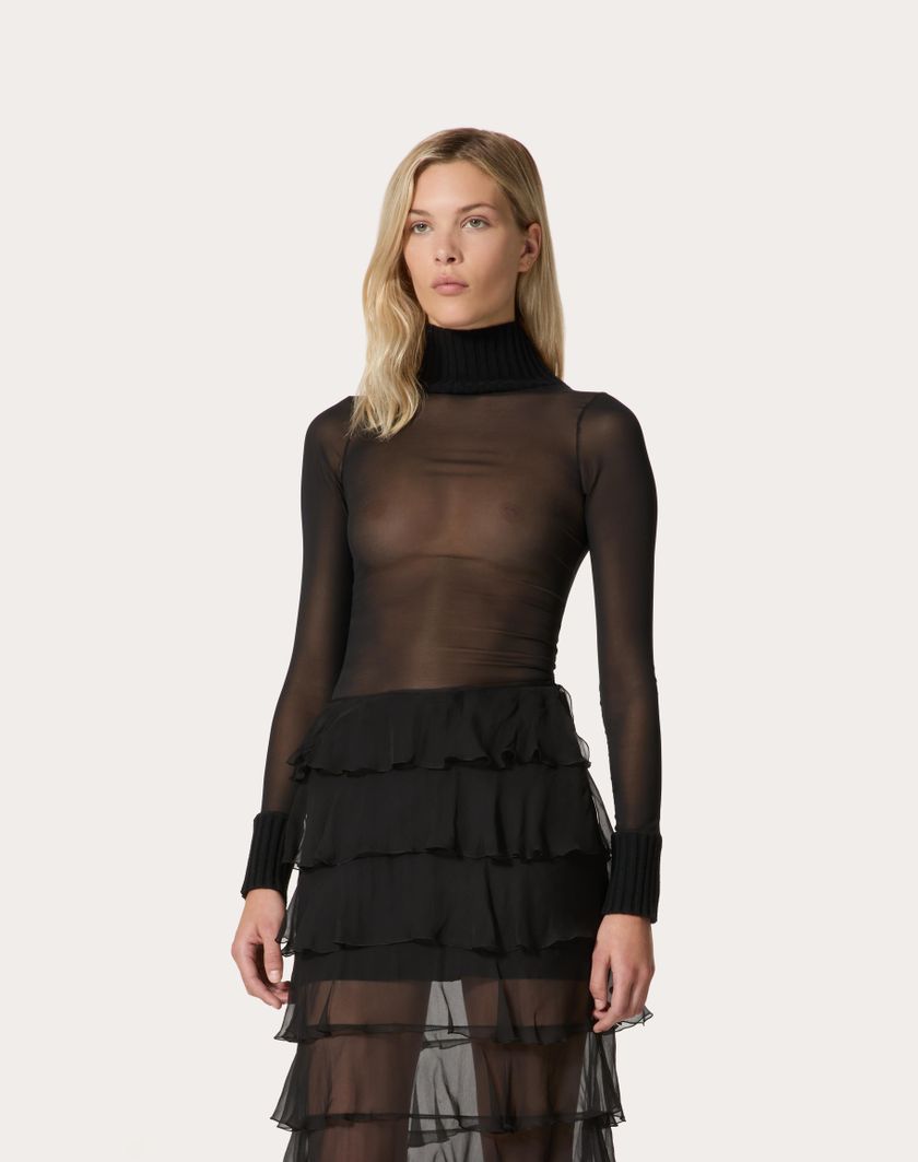 Valentino Handbags T-shirt In Jersey Per Donna In Nero | Valentino IT