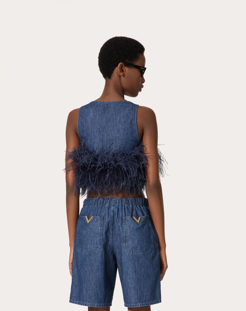 Valentino Handbags Top In Chambray Denim Per Donna In Denim | Valentino IT