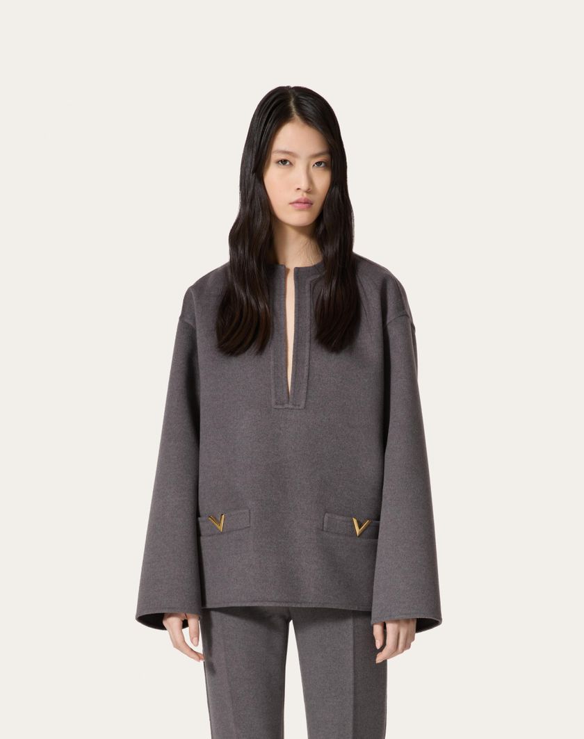 Valentino Handbags Top In Compact Drap Per Donna In Grigio Scuro | Valentino IT