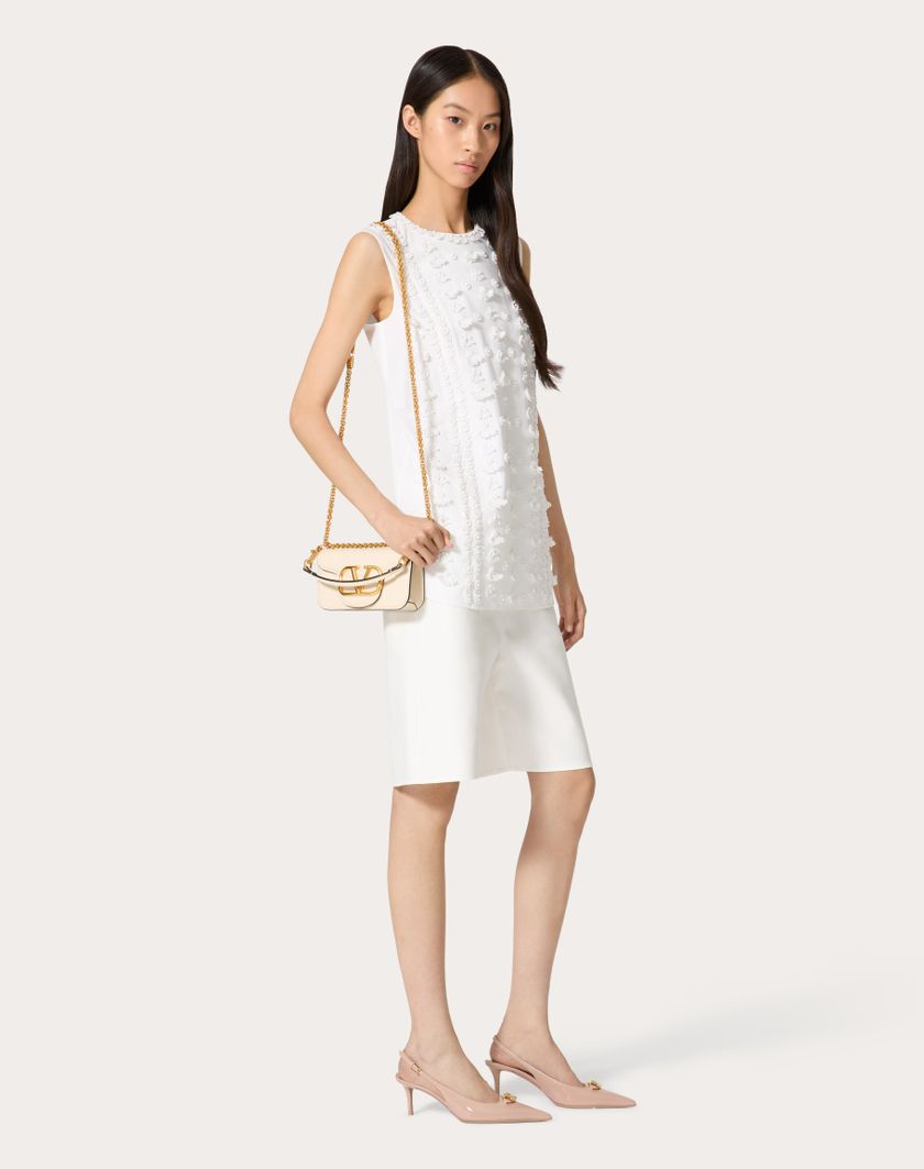 Valentino Handbags Top In Compact Popeline Ricamato Per Donna In Bianco | Valentino IT