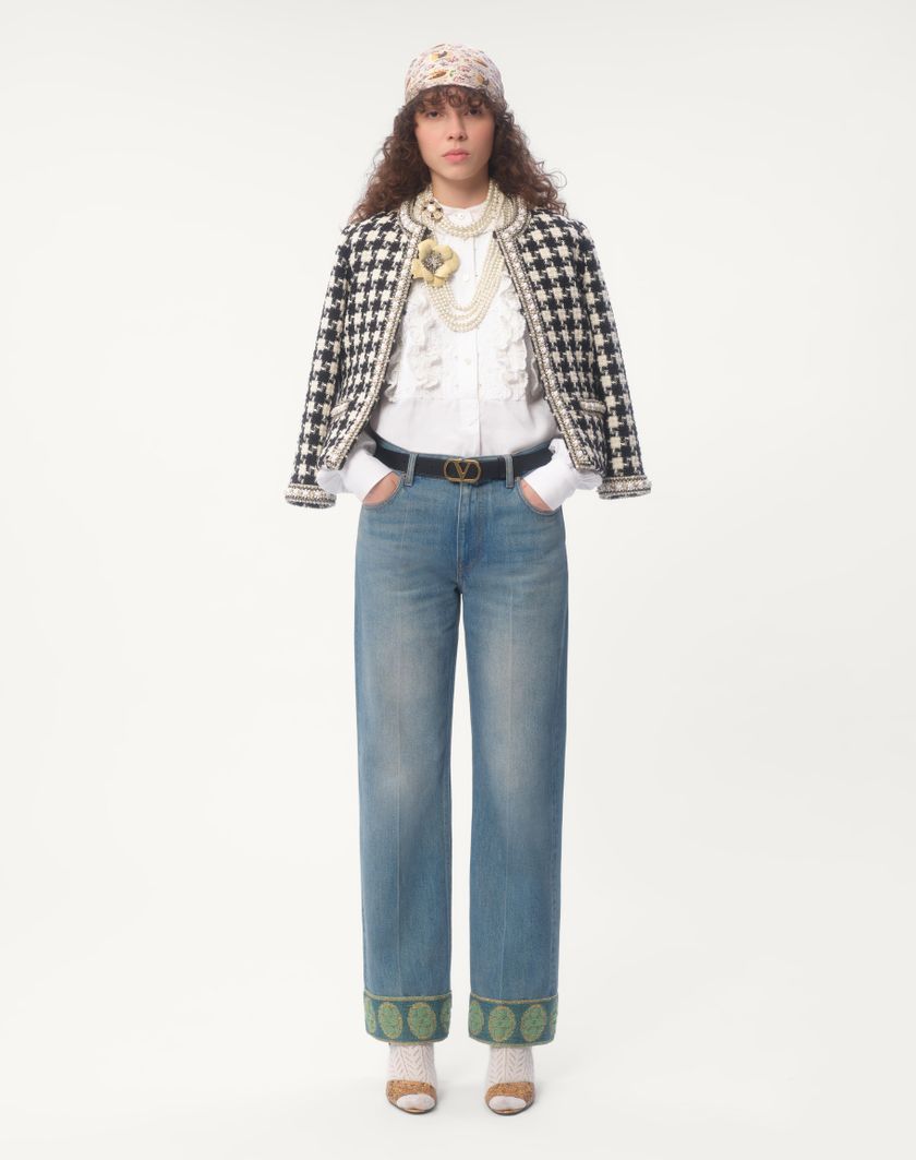 Valentino Handbags Top In Cotone E Lino Ricamato Per Donna In Bianco | Valentino IT