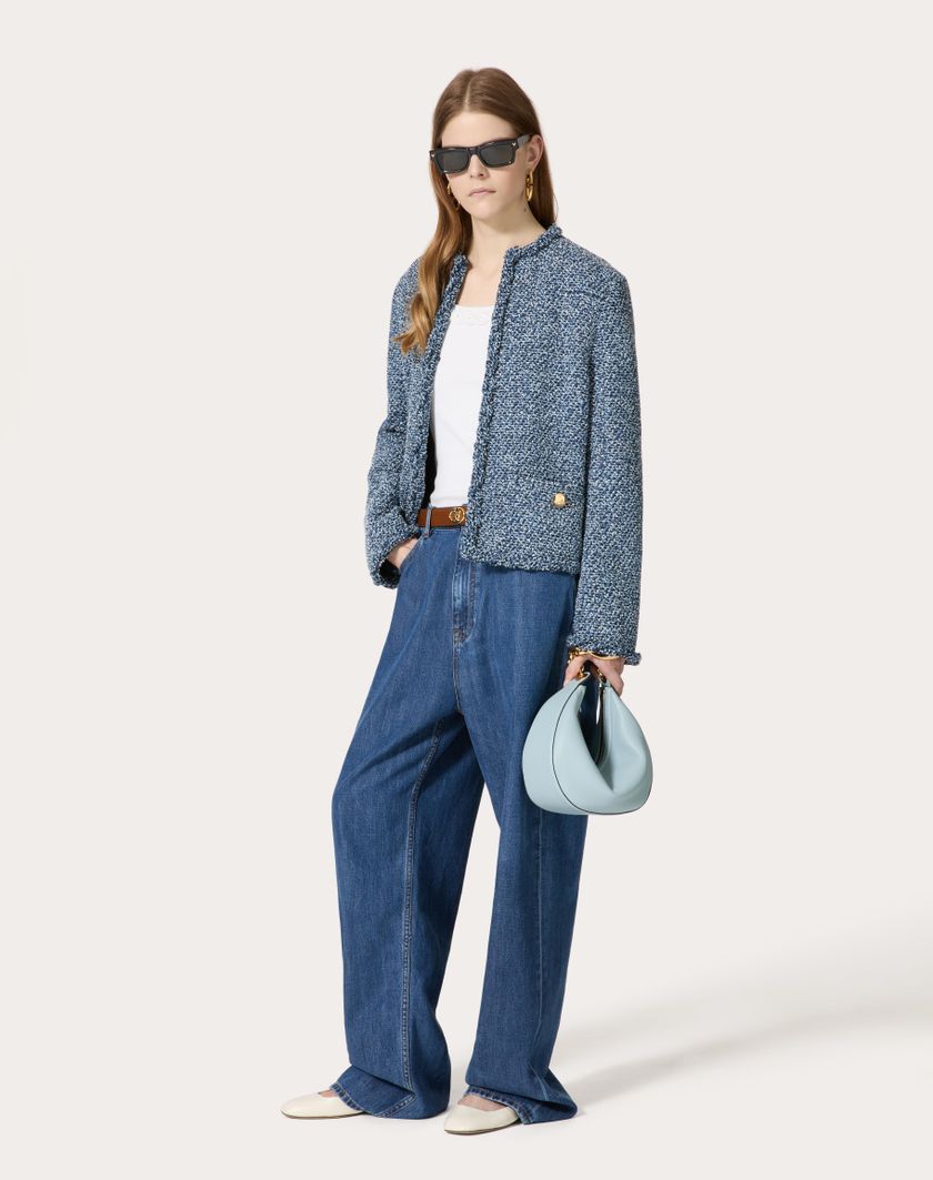 Valentino Handbags Top In Cotton Rib Ricamato Per Donna In Bianco | Valentino IT