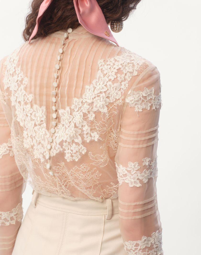 Valentino Handbags Top In Dentelle Motivo Roses Per Donna In Avorio | Valentino IT