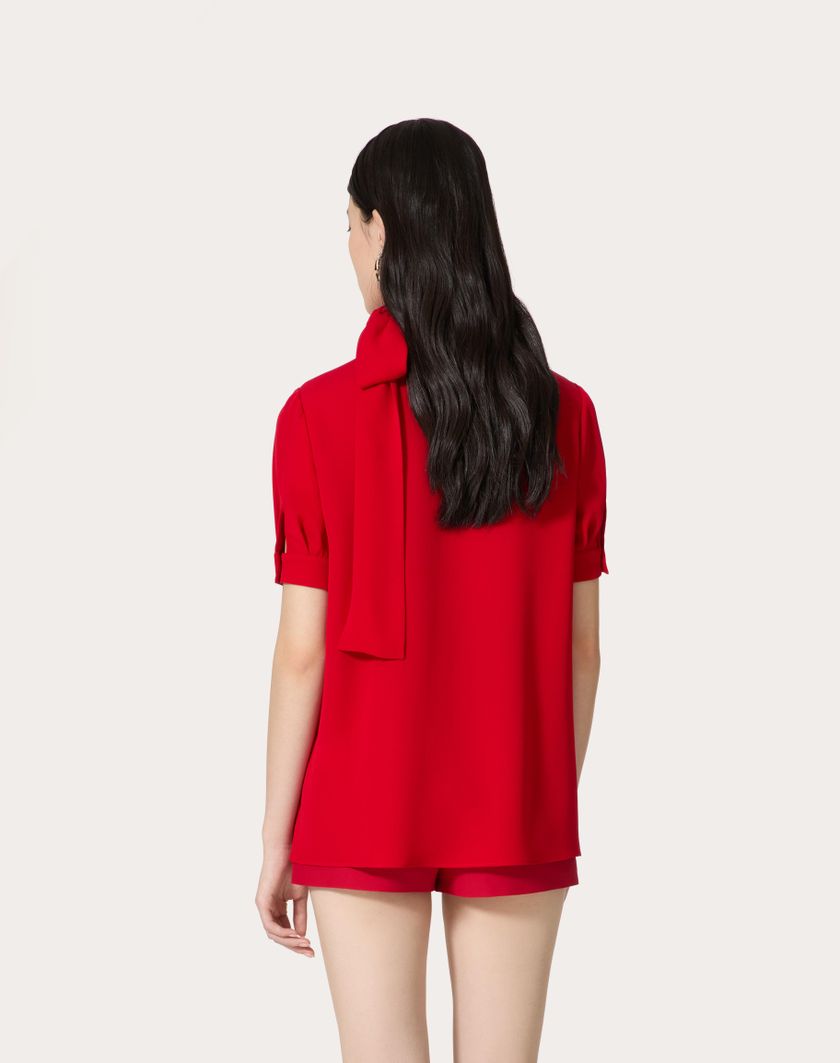 Valentino Handbags Top In Georgette Per Donna In Avorio | Valentino IT