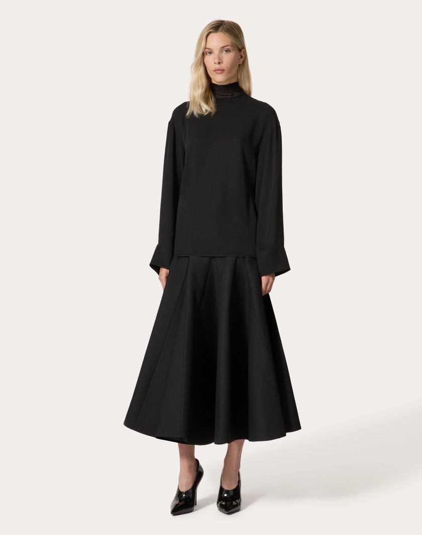 Valentino Handbags Top In Georgette Per Donna In Nero | Valentino IT