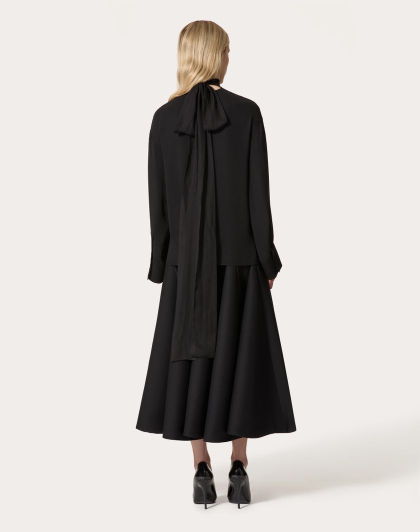 Valentino Handbags Top In Georgette Per Donna In Nero | Valentino IT