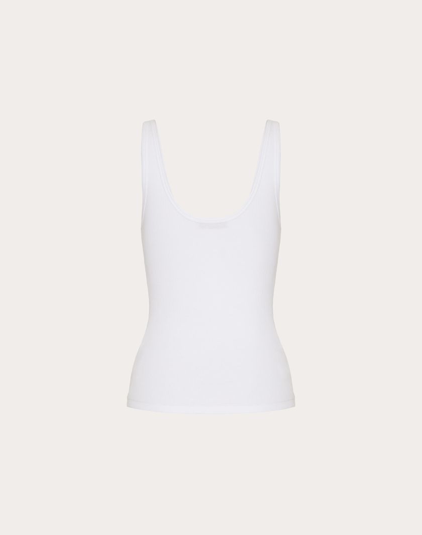 Valentino Handbags Top In Ribbed Cotton Per Donna In Bianco | Valentino IT