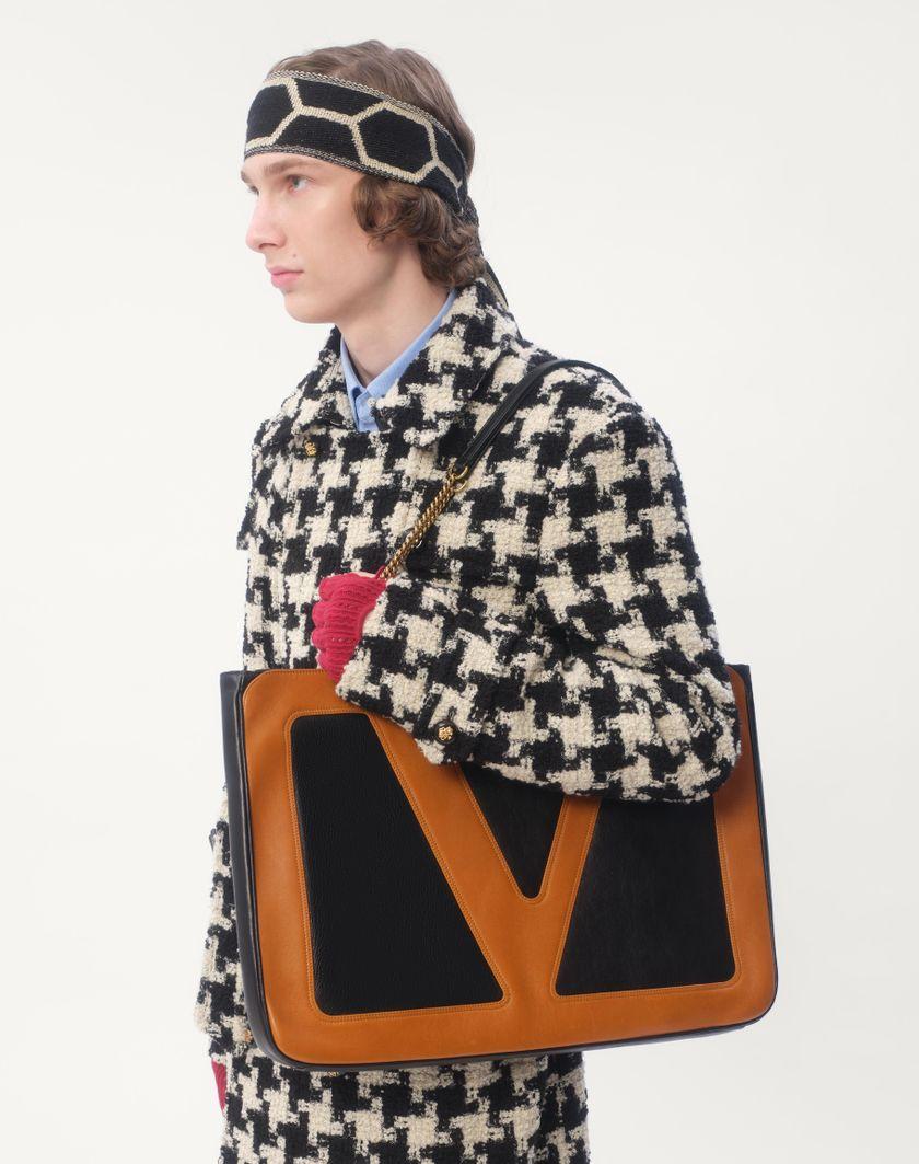 Valentino Handbags Trench Doppiopetto In Lana Con Motivo Pied De Coque Per Uomo In Avorio/nero | Valentino IT