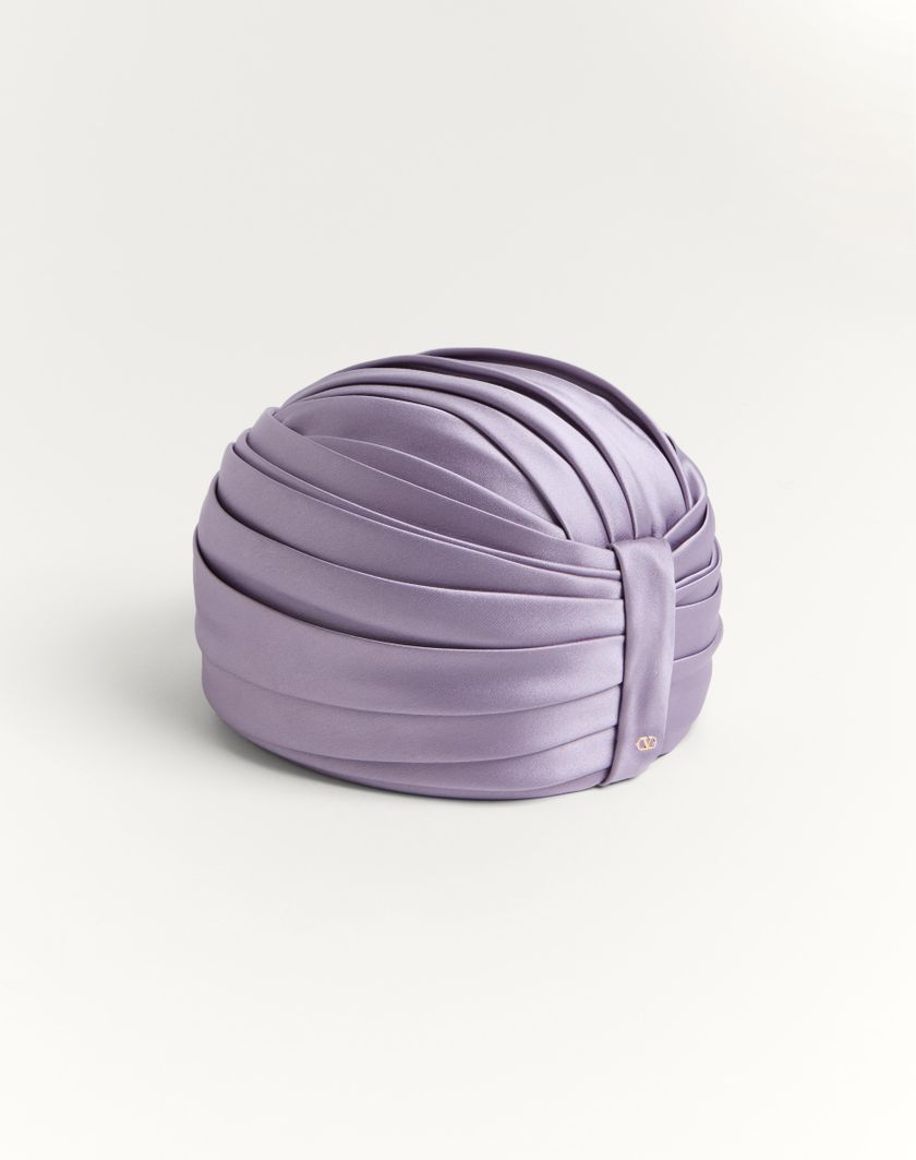 Valentino Handbags Turbante Rigido In Seta Per Donna In Lilla | Valentino IT