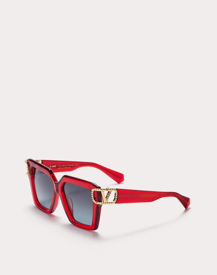 Valentino Handbags V-uno Occhiale Oversize A Farfalla In Acetato Per Donna In Rosso | Valentino IT