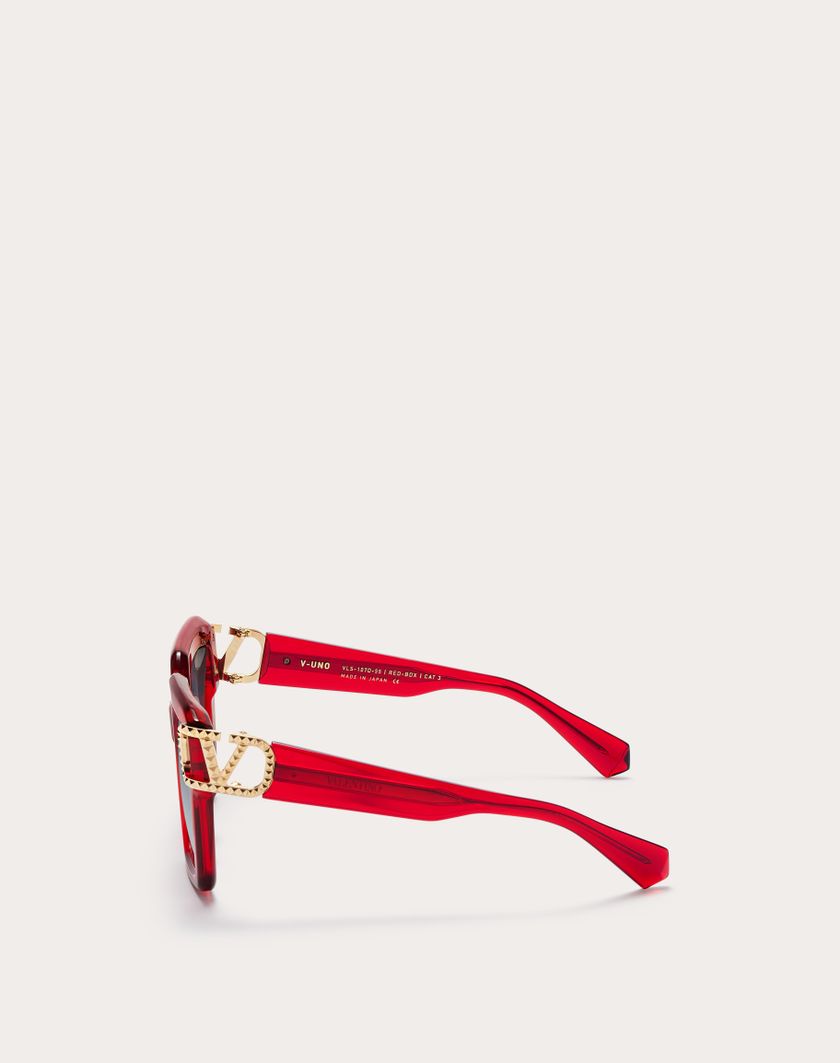 Valentino Handbags V-uno Occhiale Oversize A Farfalla In Acetato Per Donna In Rosso | Valentino IT