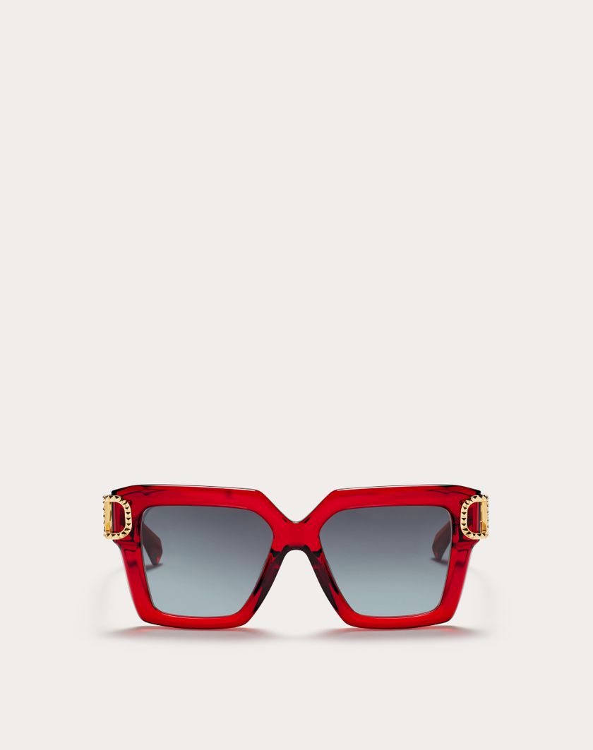 Valentino Handbags V-uno Occhiale Oversize A Farfalla In Acetato per Donna in Rosso | Valentino IT