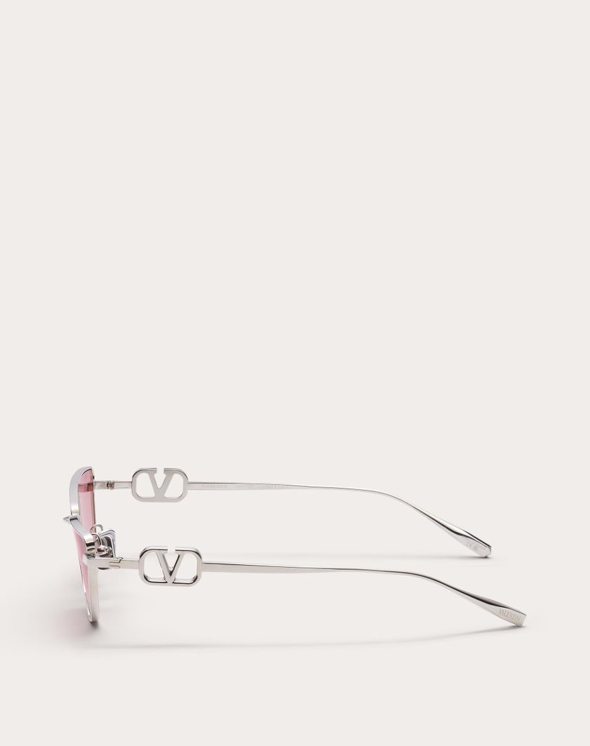 Valentino Handbags Vlogo Sign Occhiale Cat-eye In Titanio In Bordeaux | Valentino IT