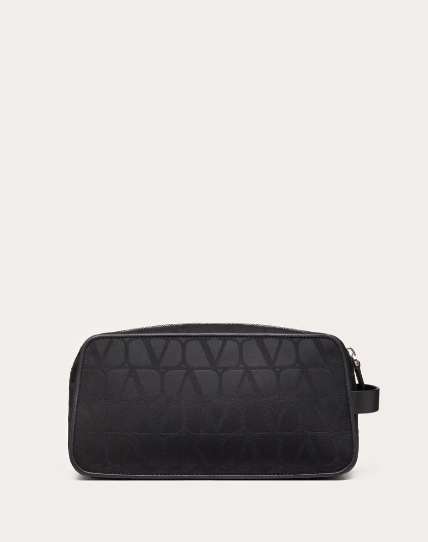 Valentino Handbags Washbag Black Iconographe In Nylon Per Uomo In Nero | Valentino IT
