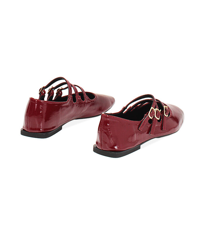 Valerio 1966 Ballerine Multi-cinturino Bordeaux In Naplak | Valerio 1966