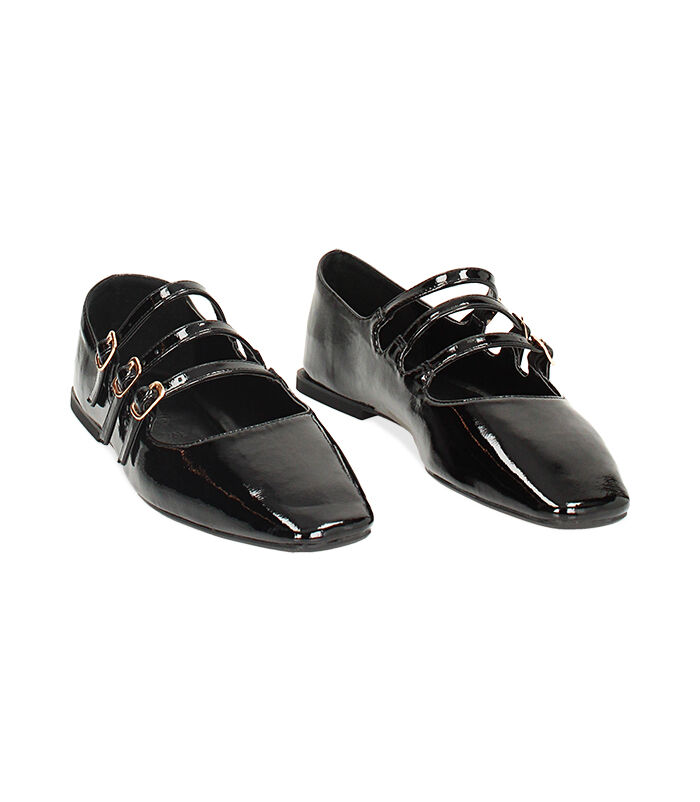 Valerio 1966 Ballerine multi-cinturino nere in naplak | Valerio 1966