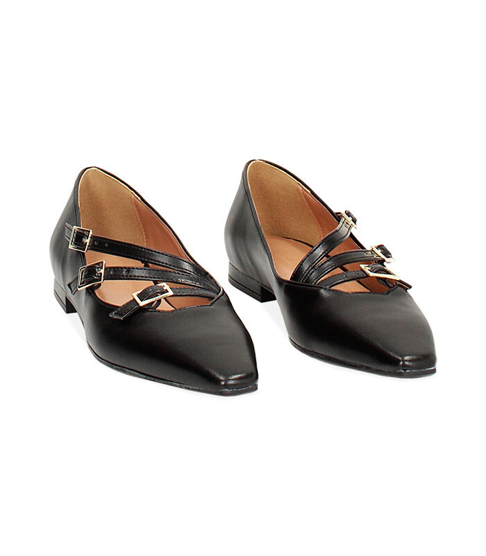 Valerio 1966 Ballerine nere a punta con fibiette | Valerio 1966