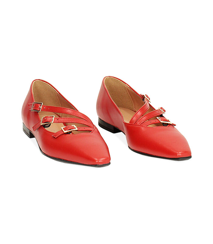 Valerio 1966 Ballerine rosse a punta con fibiette | Valerio 1966